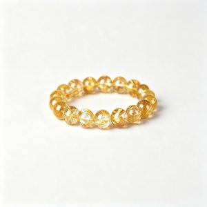 7A Gold Rutilated Quartz Healing Crystal Bracelet