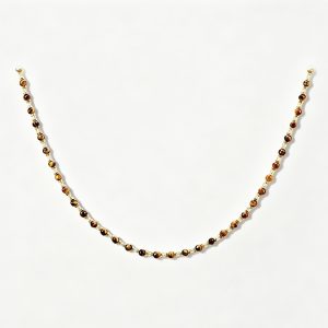 Natural Tiger‑Eye Beaded Gold Chain Necklace