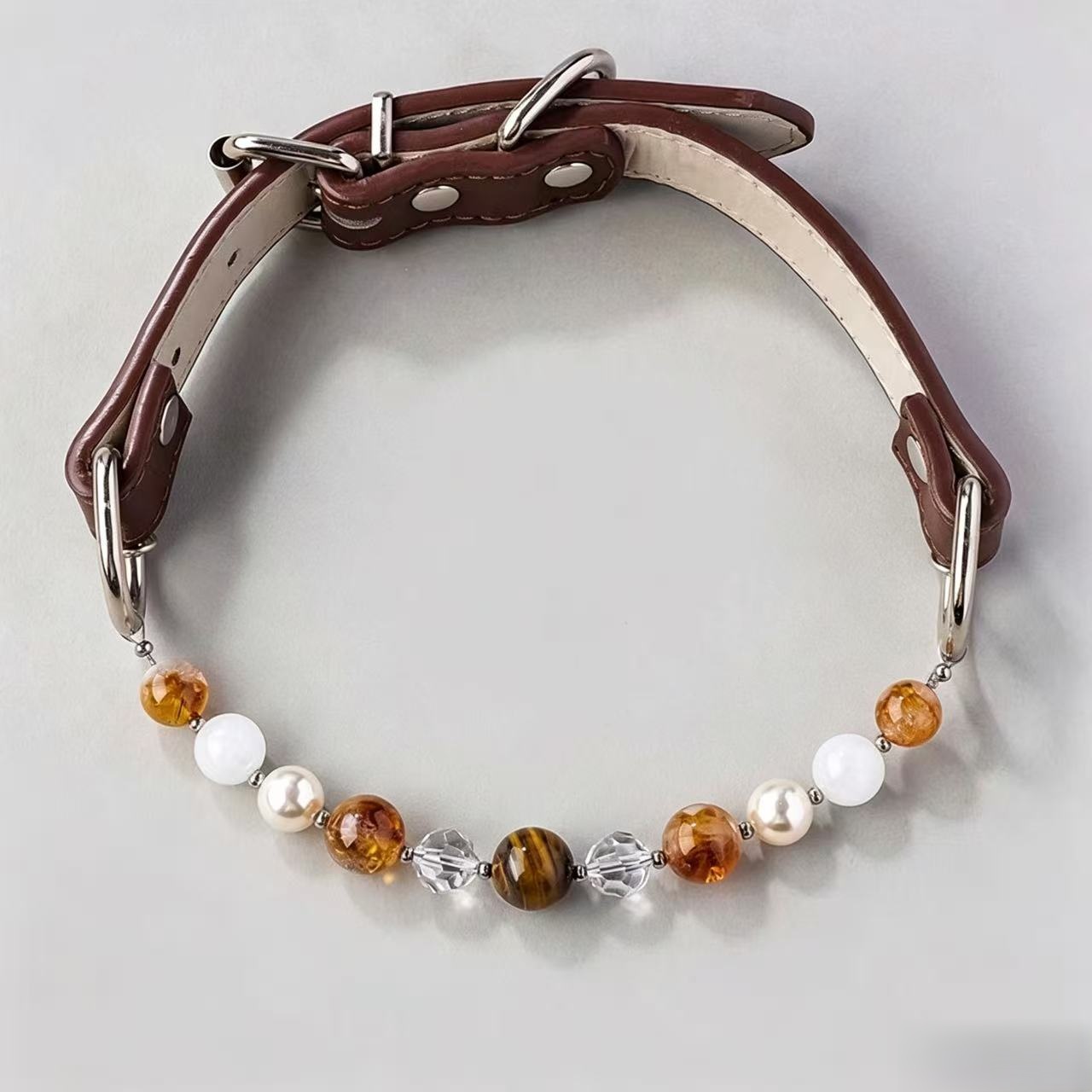 Handmade Natural Crystal Pet Collar - Image 3