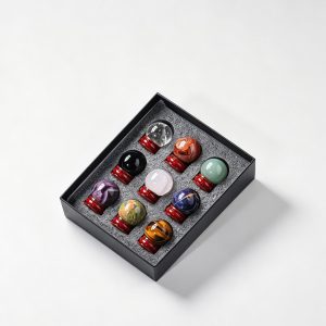 9 Pcs Mini Crystal Sphere Gift Box with Stand