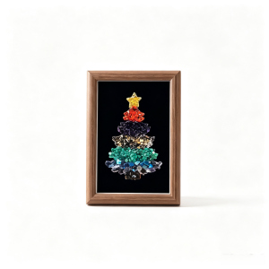 Natural Crystal Chips Christmas Tree Shadow Box Frame