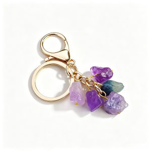 Natural Raw Crystal Keychain