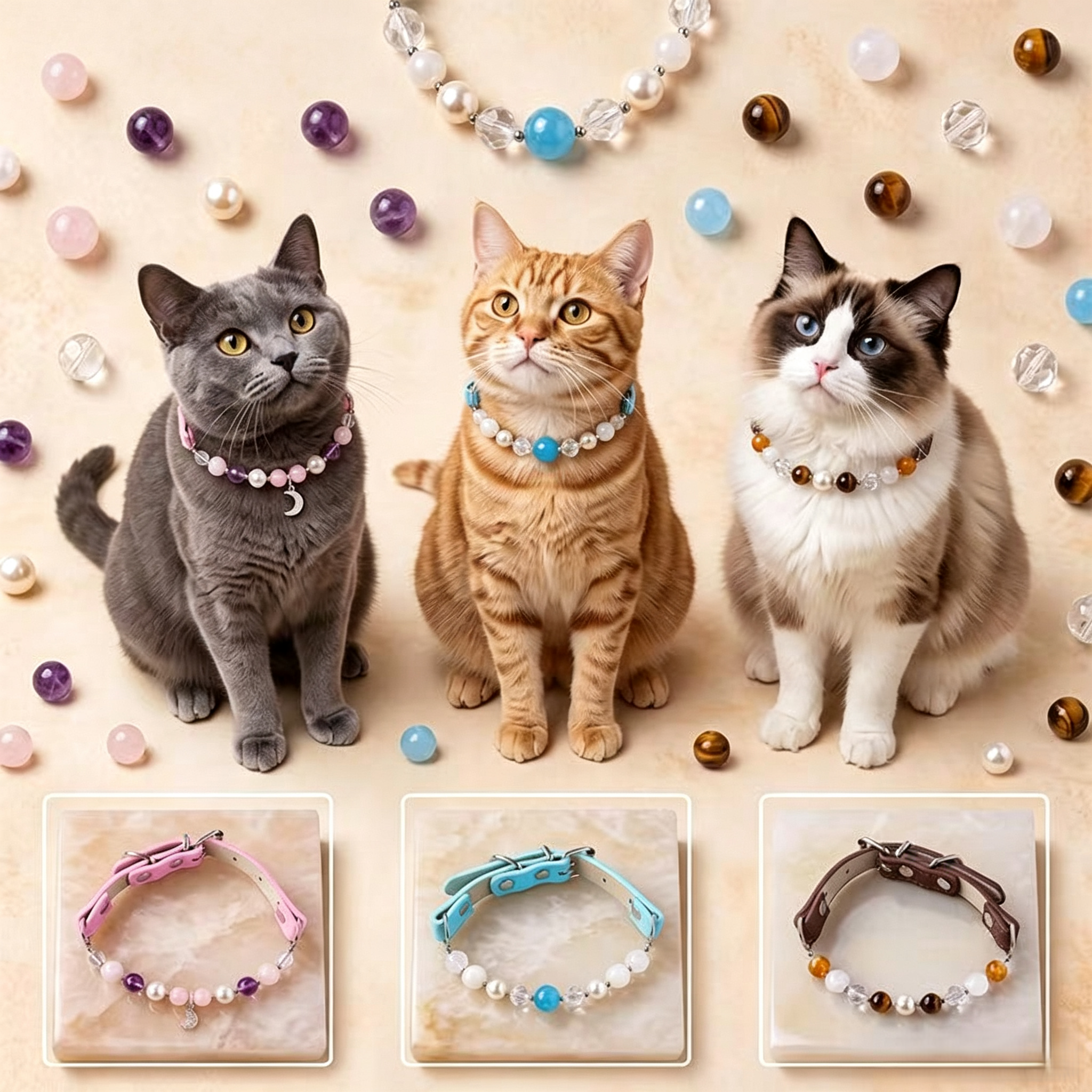 Handmade Natural Crystal Pet Collar - Image 7
