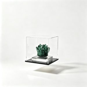 Green Quartz Crystal Cluster Ornament with Acrylic Display Box
