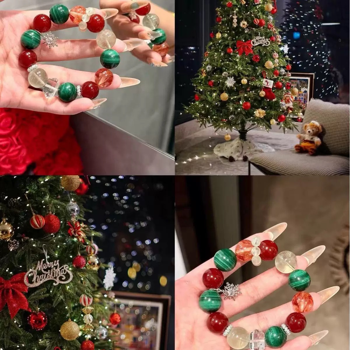 Christmas Snowflake Multi Gemstone Bracelet - Image 2