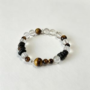 Agarwood Tiger Eye Clear Quartz Bracelet