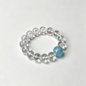 Clear Quartz Aquamarine Accent Bracelet