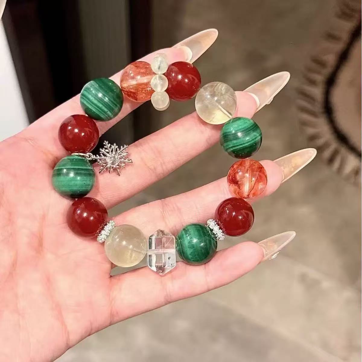Christmas Snowflake Multi Gemstone Bracelet - Image 4