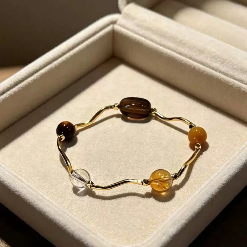 Dainty Tiger Eye Mixed Gemstone Bracelet - Image 2
