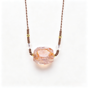 Hematoid Quartz Macrame Necklace