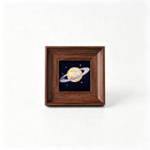 Planet Galaxy Natural Crystal Chips Shadow Box Frame