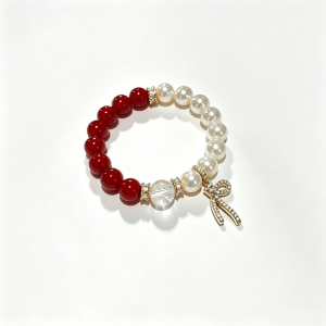Christmas Red Crystal Pearl Bracelet